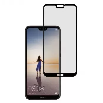 Protector de pantalla de cristal templado completo Tellur para Huawei P20 Lite – compatible con funda, negro