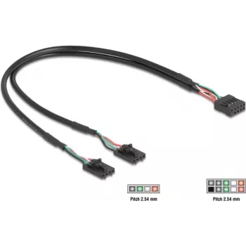 Cable USB interno DELOCK 84513 — USB 2.0 de 4 pines a 10 pines, 0,3 m, negro