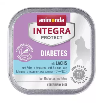 Comida húmeda para gatos animonda Integra Protect Diabetes Lachs 100 g, adulto, humedad 81%, proteína 11%, grasa 5%
