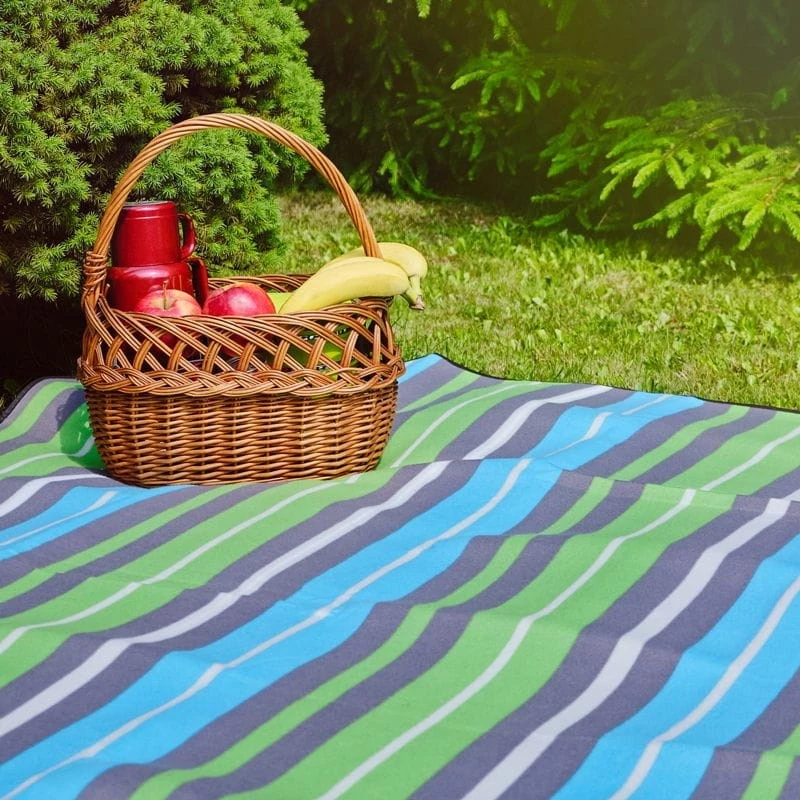 Manta de picnic PROMIS KP200PZ, rayas verdes, 200 x 150 cm