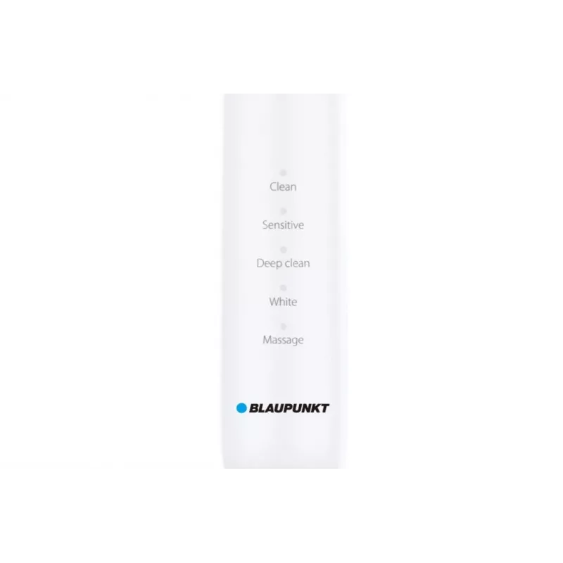 Cepillo de dientes eléctrico sónico BLAUPUNKT DTS201WH – compacto, blanco, cabezal ovalado, modo sensible, temporizador de 2 minutos, batería integrada de 5V