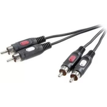 SpeaKa Professional cable de conexión de audio RCA [2x conector macho RCA - 2x conector macho RCA] 2,50 m negro (SP-7869768)
