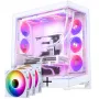 Caja PC PHANTEKS NV-Serie NV9 MK2, EATX, DRGB, Cristal Templado – Blanco + Ventiladores M25 Gen2 PWM D-RGB pack de 3 – Reverse Blade, 140 mm, Blanco + Kit DRGB