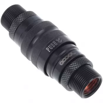 Set de racores de conexión rápida con doble pasamuros G1/4 IG - Deep Black (negro (mate), para tubos blandos (PVC, silicona, neopr