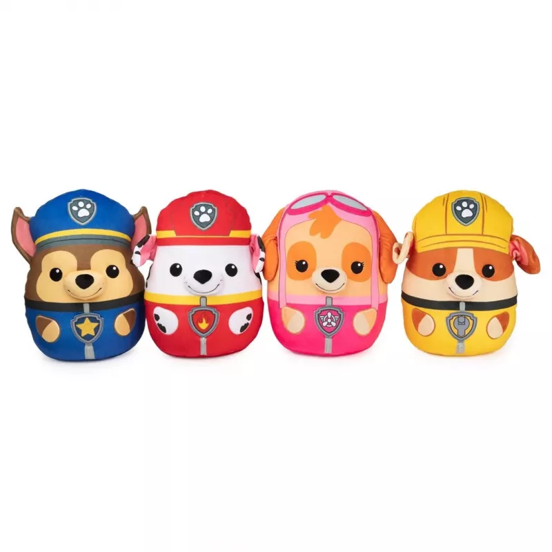 Peluche PAW Patrol Rubble Squish, juguete oficial de la popular serie de dibujos animados, peluche suave para niños a partir de 1 año, 30 cm