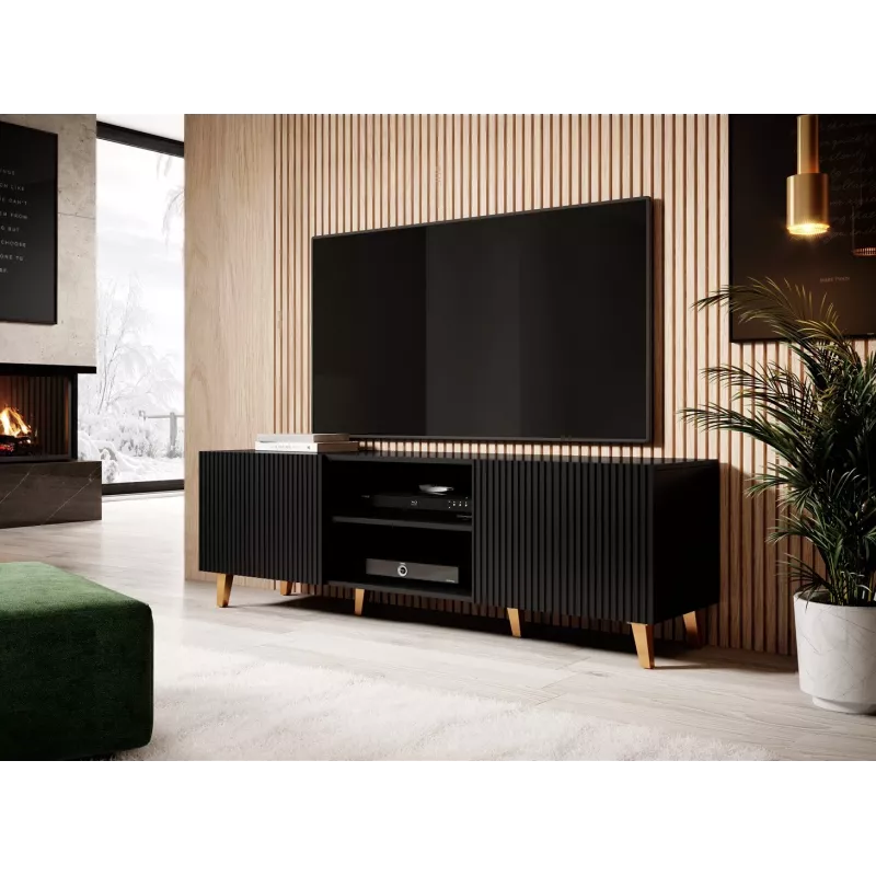 Mueble RTV Cama PAFOS 150x42x52 negro mate