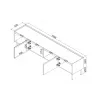 Mueble TV cama meble FELLINI 200x40x52 cm, marco verde oliva con acabado de roble aceitado