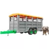 Remolque para ganado con 1 modelo de vaca accesorio, BRUDER, escala 1:16, plástico, verde/gris