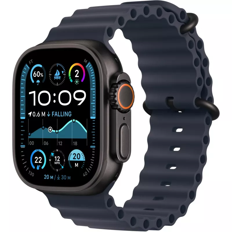 Correa Apple 49mm Navy Ocean Band Extension negra acabado titanio