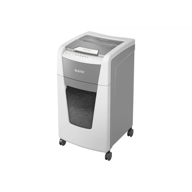 Leitz IQ Autofeed Office 300 destructora de documentos automática P4, corte cruzado, 22 cm, 4 x 30 mm, 60 L, 500 hojas, 55 dB