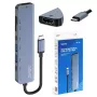Hub USB Type-C SAVIO AK-82 con HDMI, MicroSD, USB 3.2 Gen1, PD pass-through, 4K@30Hz, 5000 Mbit/s, negro
