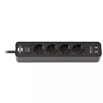 Regleta de enchufes Brennenstuhl Ecolor 1,5 m 4 tomas de corriente para interior negro