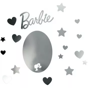 Pegatina de pared espejo Paladone PP13751BR diseño Barbie – pegatina decorativa autoadhesiva de lámina de espejo