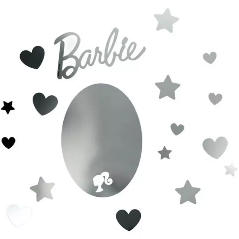 Pegatina de pared espejo Paladone PP13751BR diseño Barbie – pegatina decorativa autoadhesiva de lámina de espejo