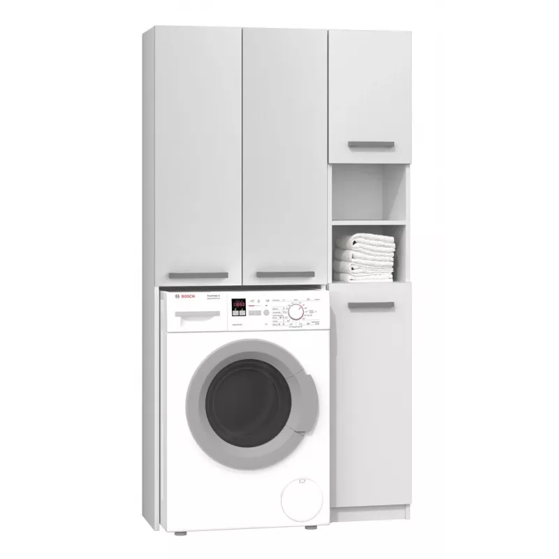Armario de baño Top-E-Shop MARPOL DD BI – independiente, blanco, 10 estantes