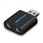 Tarjeta de sonido externa USB Vention negra metal Type