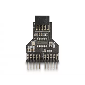 DeLOCK 60045 adaptador de cable de 9 pines USB 2.0 2 x cabecera de 9 pines negro