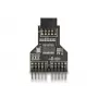 DeLOCK 60045 adaptador de cable de 9 pines USB 2.0 2 x cabecera de 9 pines negro