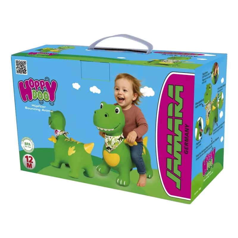 Juguete saltarín Jamara HoppyDoo Dino con alas verde con bomba