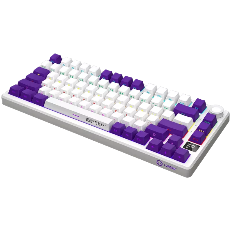 LORGAR KBP7075W, teclado gaming mecánico inalámbrico 75% Pro, blanco, distribución EN
