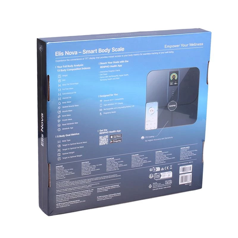 Renpho Báscula Smart Body Analysis Elis Nova negra PEU-R-A031 PEURA031 (PEU-R-A031)