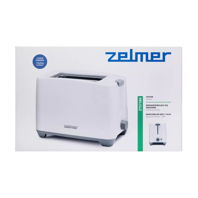 Zelmer ZTS7386 Tostadora 2 rebanadas 750 W Blanco