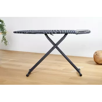 Tabla de planchar de tamaño completo Taurus 994178000 – 410 x 1250 mm, altura ajustable hasta 930 mm, funda de algodón, negra