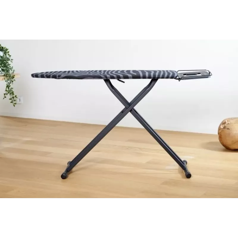 Tabla de planchar de tamaño completo Taurus 994178000 – 410 x 1250 mm, altura ajustable hasta 930 mm, funda de algodón, negra