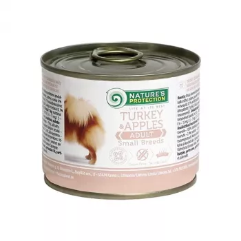 Comida húmeda para perros nature's protection Adult Small — pavo y manzanas, 200 g, sin gluten, sin azúcar, para razas pequeñas