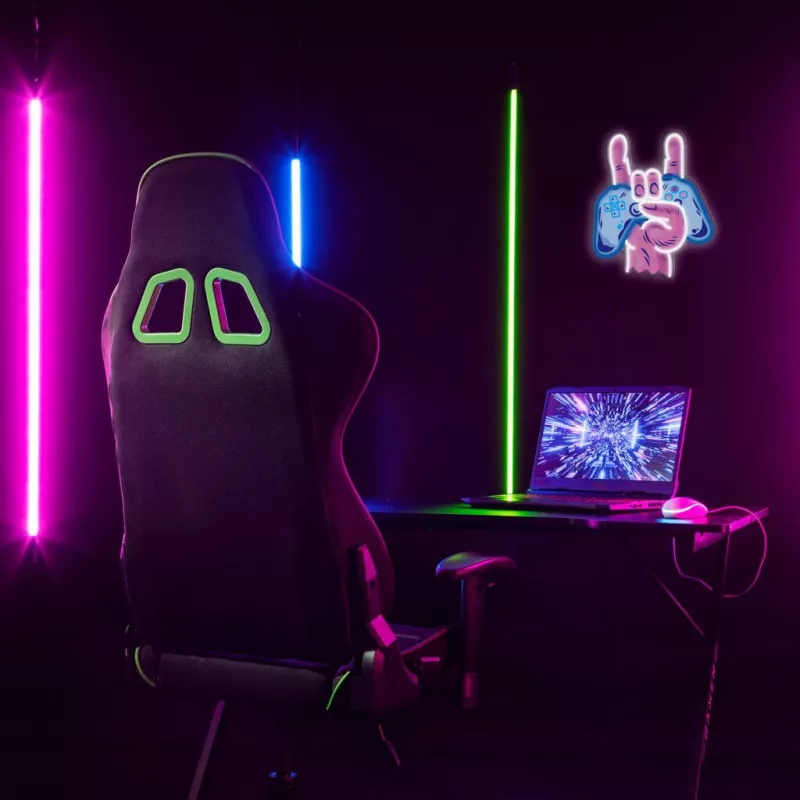 Neon Lights MANTA SNL109MT mano con gamepad cartel de neón, iluminación LED decorativa para setup gaming