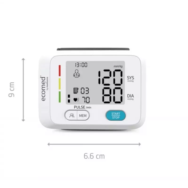 Ecomed BW-83E Tensiómetro de muñeca, automático, 2 usuarios