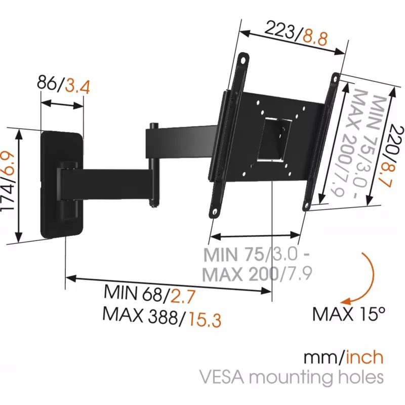 Vogels MA2040-A1 TURN soporte de pared 19-40