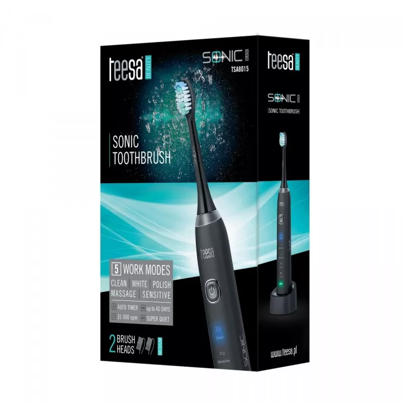 Cepillo de dientes eléctrico sónico Teesa SONIC adultos negro