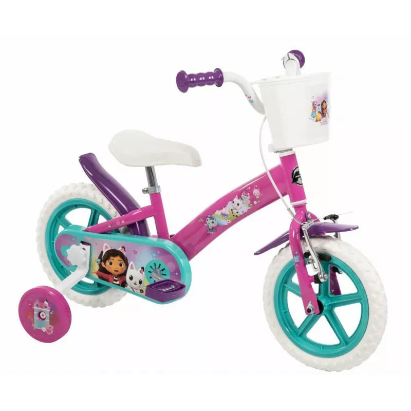 Bicicleta infantil HUFFY GABBI 12 pulgadas, rosa, freno de contrapedal, ruedines, neumáticos de espuma