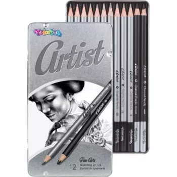 Set de dibujo Colorino 80118PTR – 12 lápices de boceto y accesorios