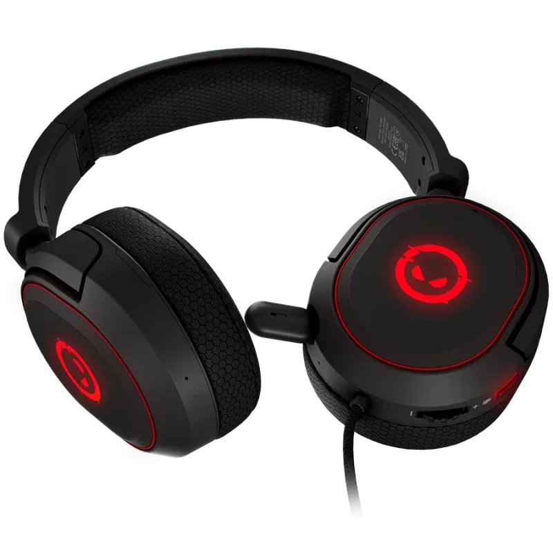 LORGAR Kaya 460, auriculares gaming USB con micrófono, CM108B, iluminación RGB, Plug&Play, cable de conexión USB-A de 2m, almohadillas de tela, tamaño: 192*184,7*88mm, 0,329kg, negro