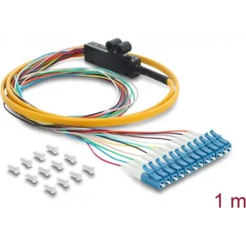 DELOCK 12x LC-UPC simplex trunk a 12x extremo de cable abierto, monomodo, 1 m