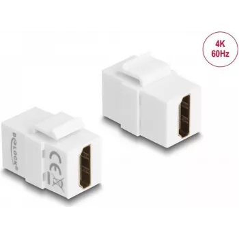 DeLOCK módulo Keystone conector hembra HDMI a conector hembra HDMI blanco