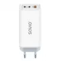 SAVIO LA-07 Fuente de alimentación GaN 65W, USB, QC4.0+, PD 3.0, Blanca