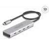 DeLOCK Hub USB Type-C 10 Gbps 4 puertos Aluminio Gris