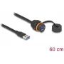 Cable USB DeLOCK USB Type-A macho a hembra 5 Gbit/s 60 cm negro IP68