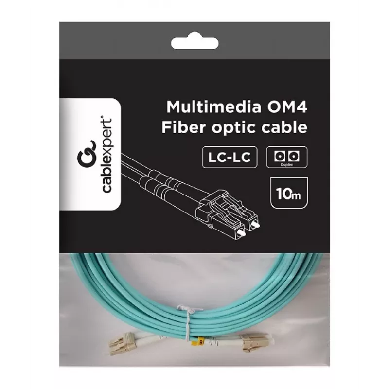Cable de fibra óptica multimodo dúplex OM4 50/125 LC/LC Gembird 10 m
