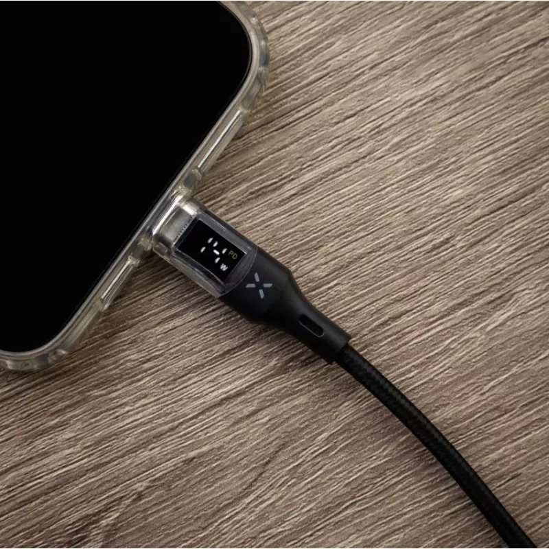 Fixed | Cable USB-C/USB-C con pantalla, compatible con PD, 2m, USB 2.0, 100W | FIXDD-CC2-BK