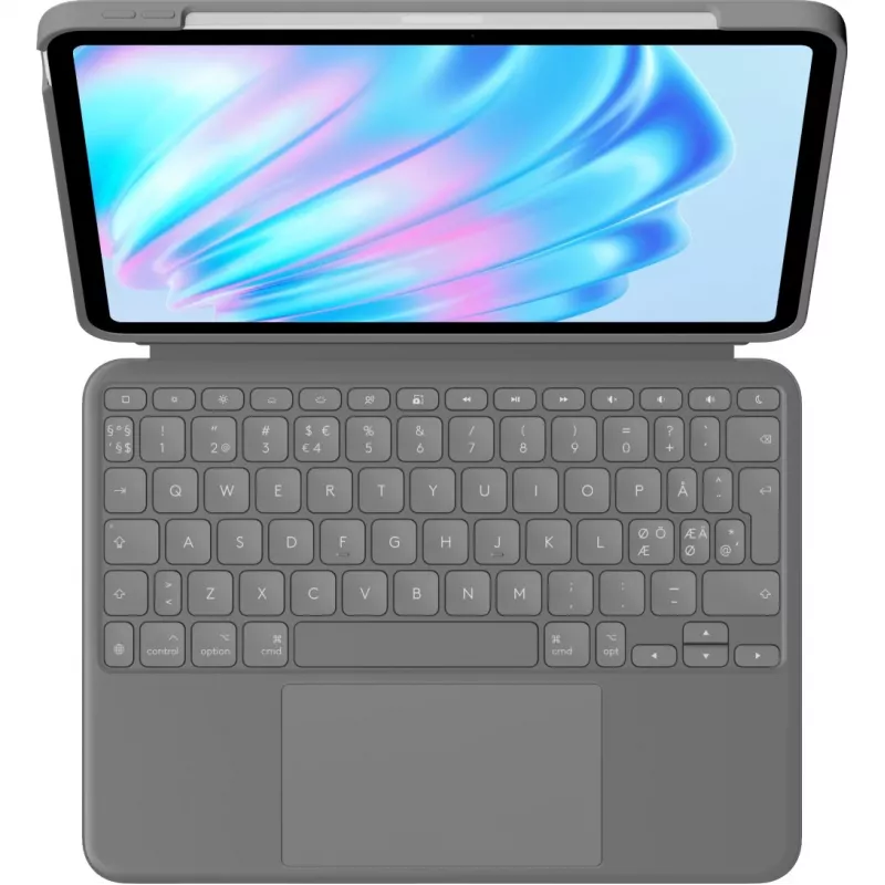 Logitech Combo Touch teclado QWERTY danés finés noruego sueco Smart Connector gris