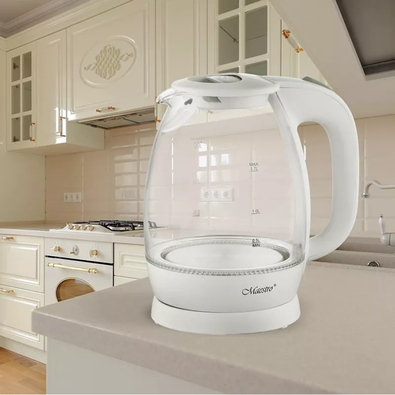 HERVIDOR ELÉCTRICO DE AGUA MAESTRO CRISTAL 1,7 L, 2200 W