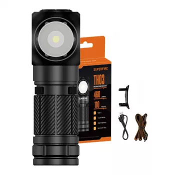 Linterna Superfire TH03 460 lm linterna LED de mano recargable por USB-C