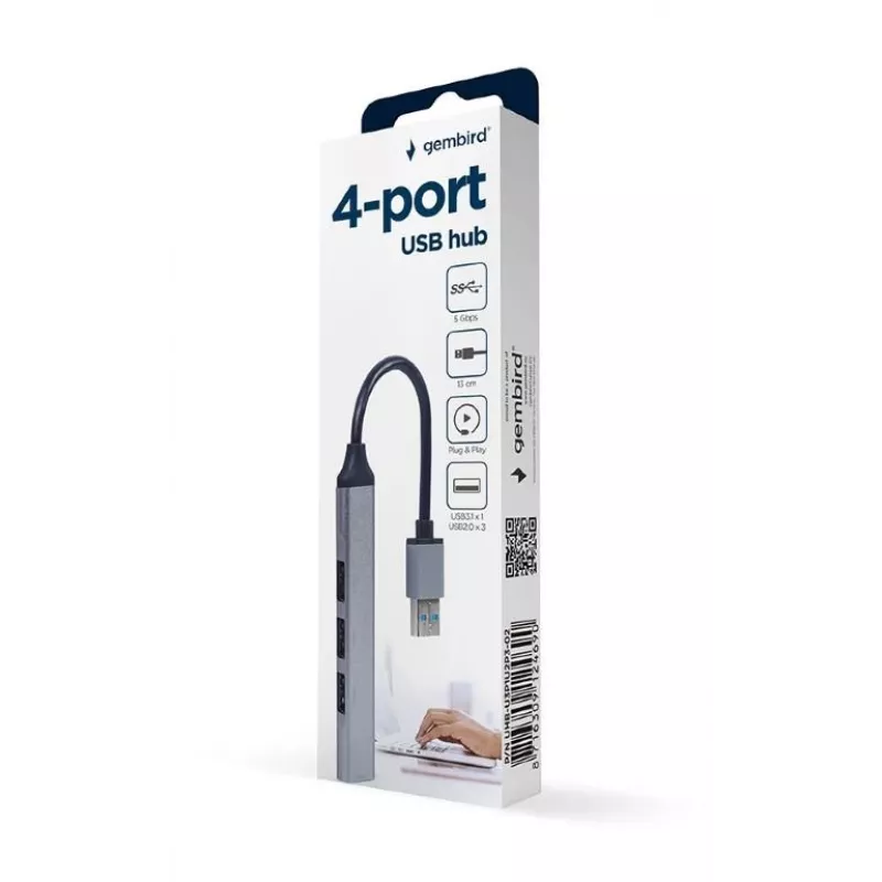 Hub de interfaz USB 3.0 GEMBIRD UHB-U3P1U2P3-02 — 4 puertos