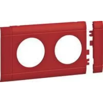 Hager placa de cubierta 2 tomas GB080203020 libre de halógenos ABS OT80mm apilable rojo 1 (GB080203020)