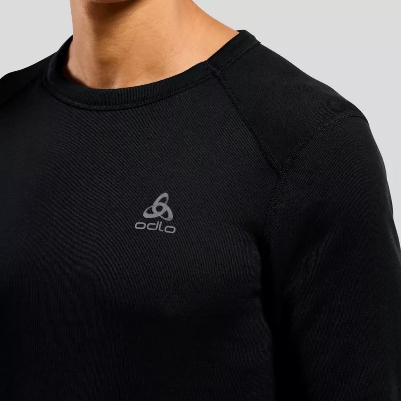 Odlo BL TOP Cuello redondo manga larga ACTIVE WARM ECO Camiseta de hombre, talla M, negra