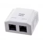 Rosa de superficie RJ-45 Cat6 OU6-0002-W blanca, 2 tomas, 30×54×57 mm